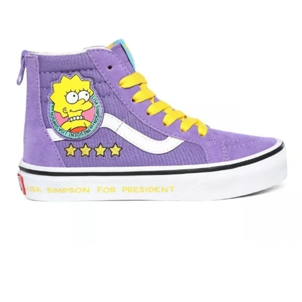 Vans The Simpsons Lisa for President Lisa 4 Prez Sk8 Hi Top Sneakers Kids Size 2